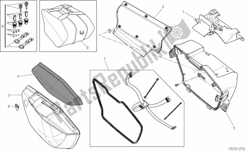 Todas las partes para Borsa Destra (aus) de Ducati Multistrada 1200 S GT 2014
